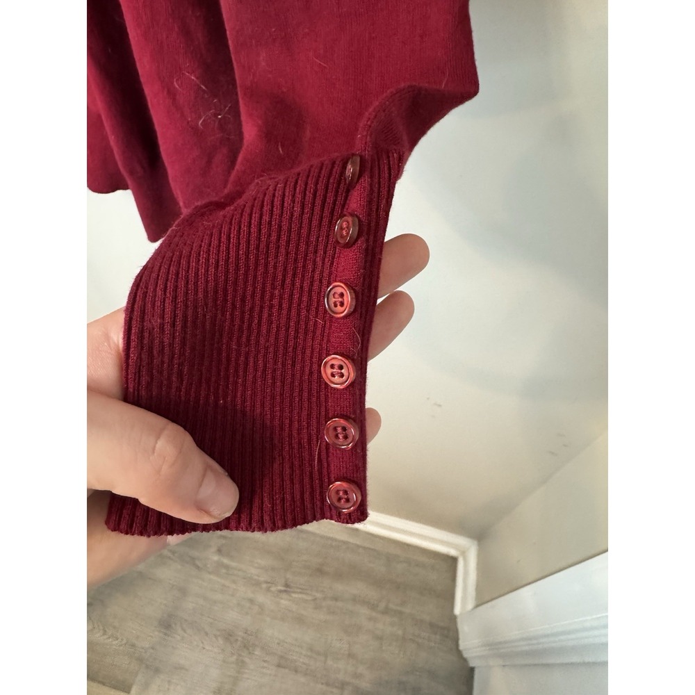 Active USA Classic Women's Sweater Red With Buttons & Sleeve Buttons Size Small - Picture 6 of 9